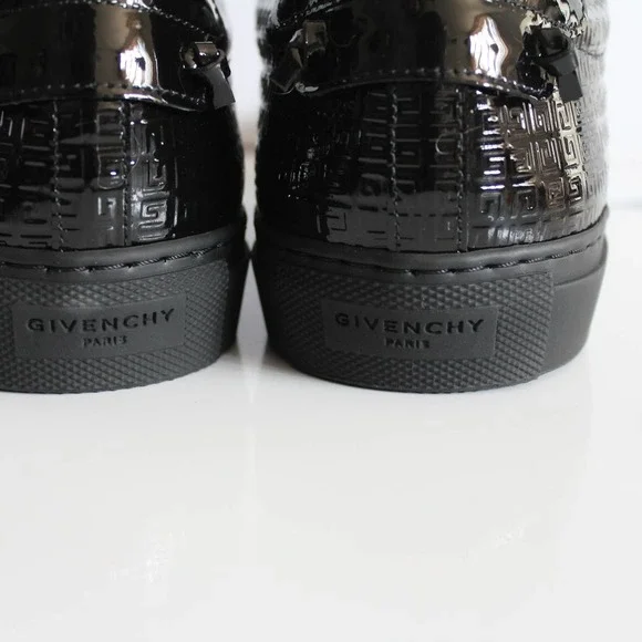 Givenchy Women's Urban Street Allover Logo Monogram Black Patent Leather Sneaker - Picture 12 of 16